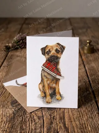 Angus design on an A6 greeting card.