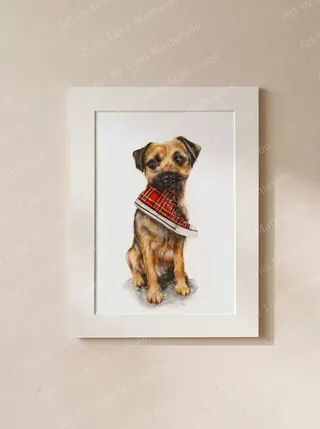Angus design on a mounted fine art print.