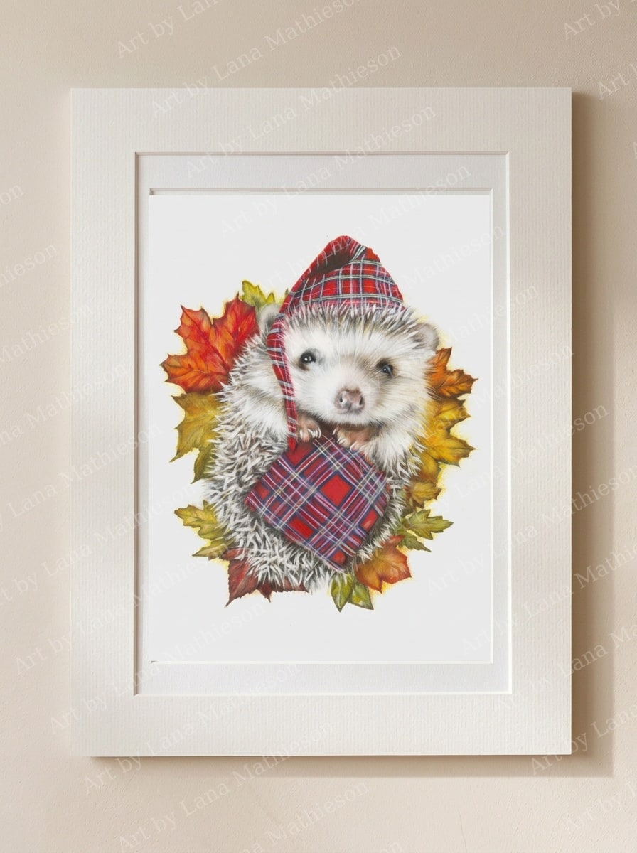 Autumn in Airdrie design on a mounted fine art print.