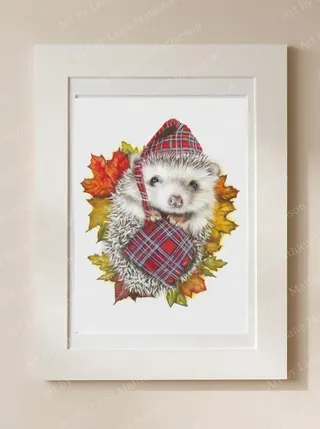 Autumn in Airdrie design on a mounted fine art print.