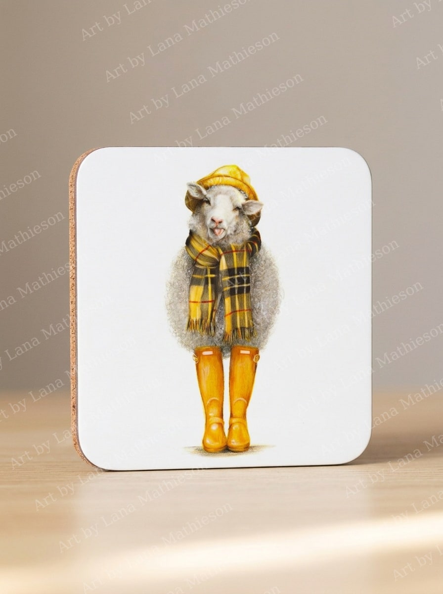 Autumn in Scotland design on coasters.