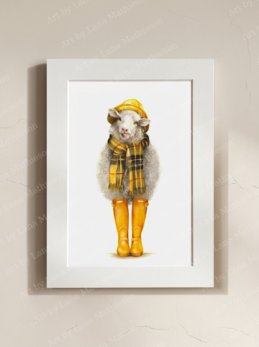 Autumn in Scotland design on a mounted fine art print.