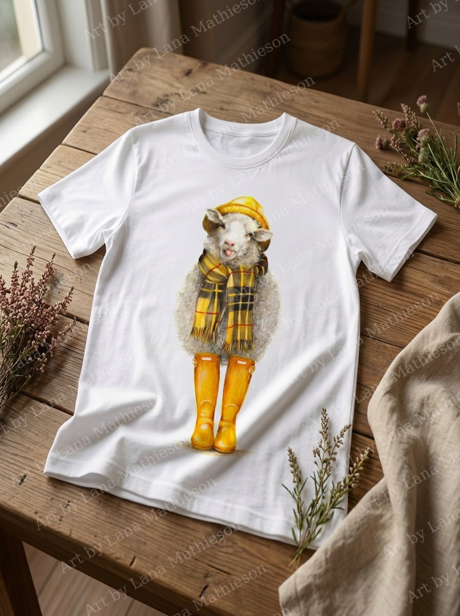 Autumn in Scotland design on a T-shirt.