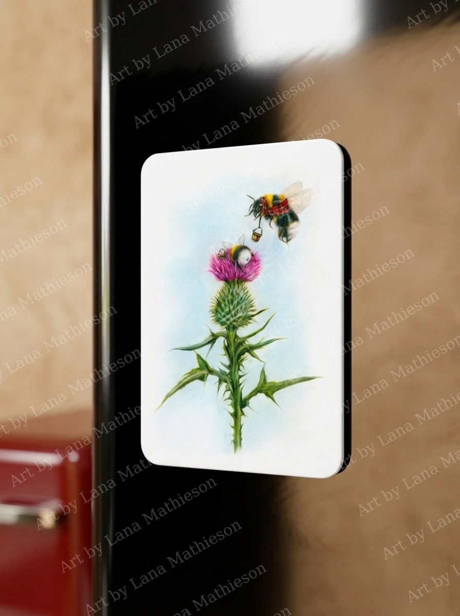 BUMblebees design on a fridge magnet.