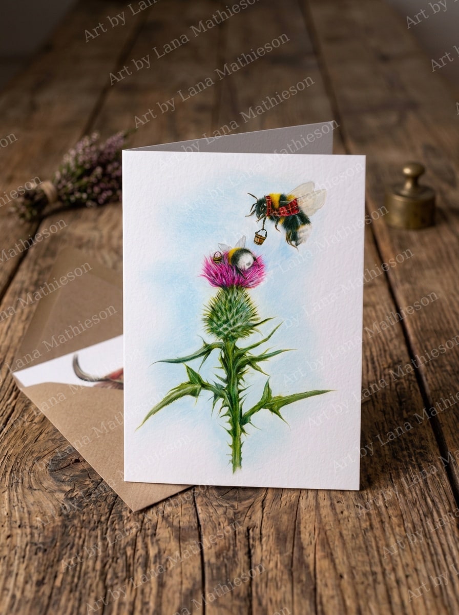 BUMblebees design on an A6 greeting card.