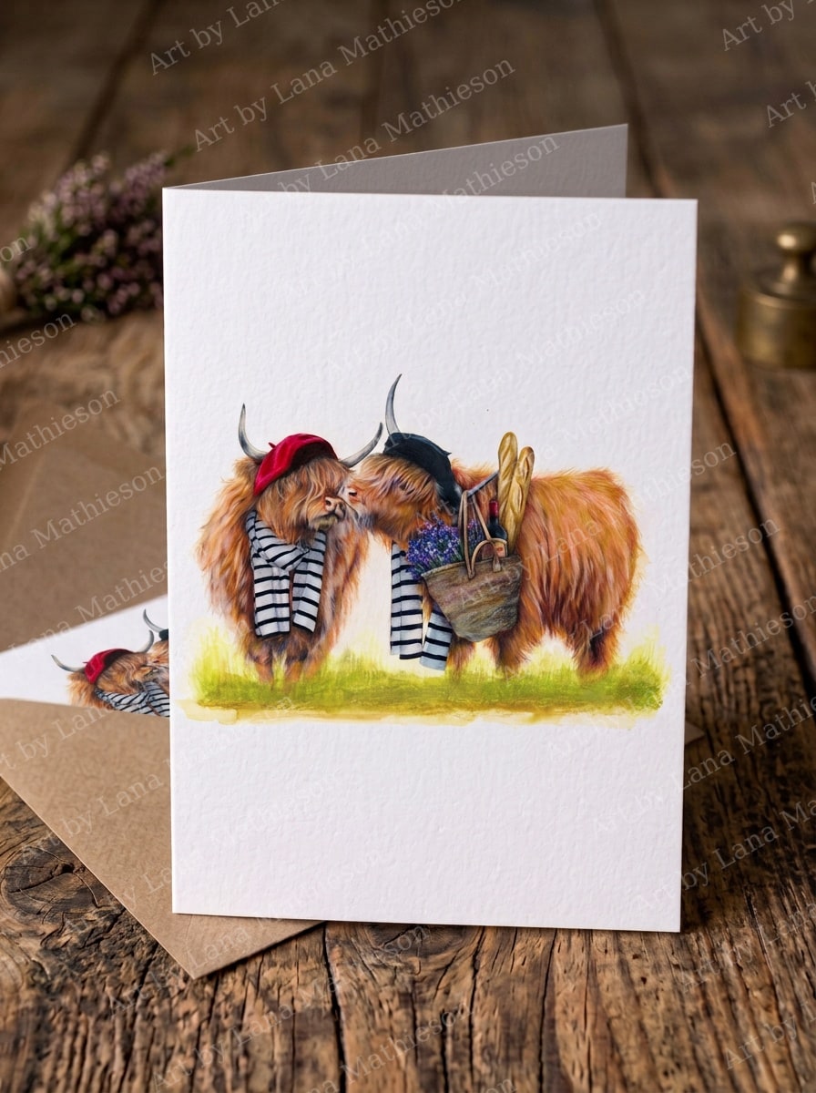 Coo La La design on an A6 greeting card.