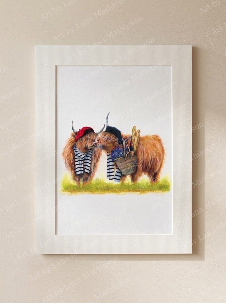 Coo La La design on a mounted fine art print.