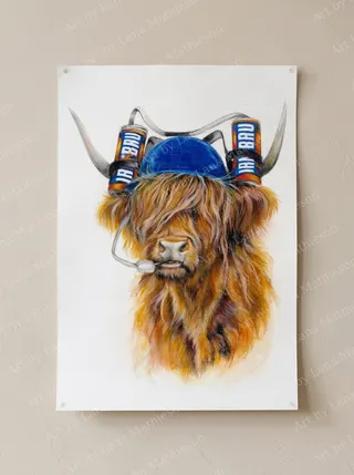 Coo wi' a Bru design on an A1 scenic poster.
