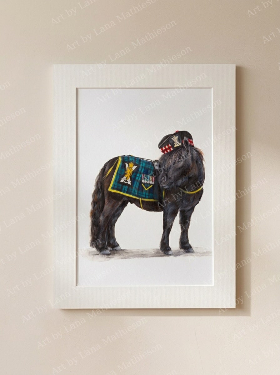 Cruachan design on a mounted fine art print.