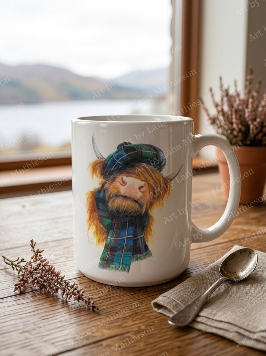 Dornie Macrae design on a ceramic mug.