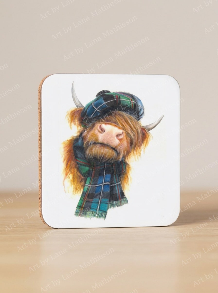 Dornie Macrae design on coasters.