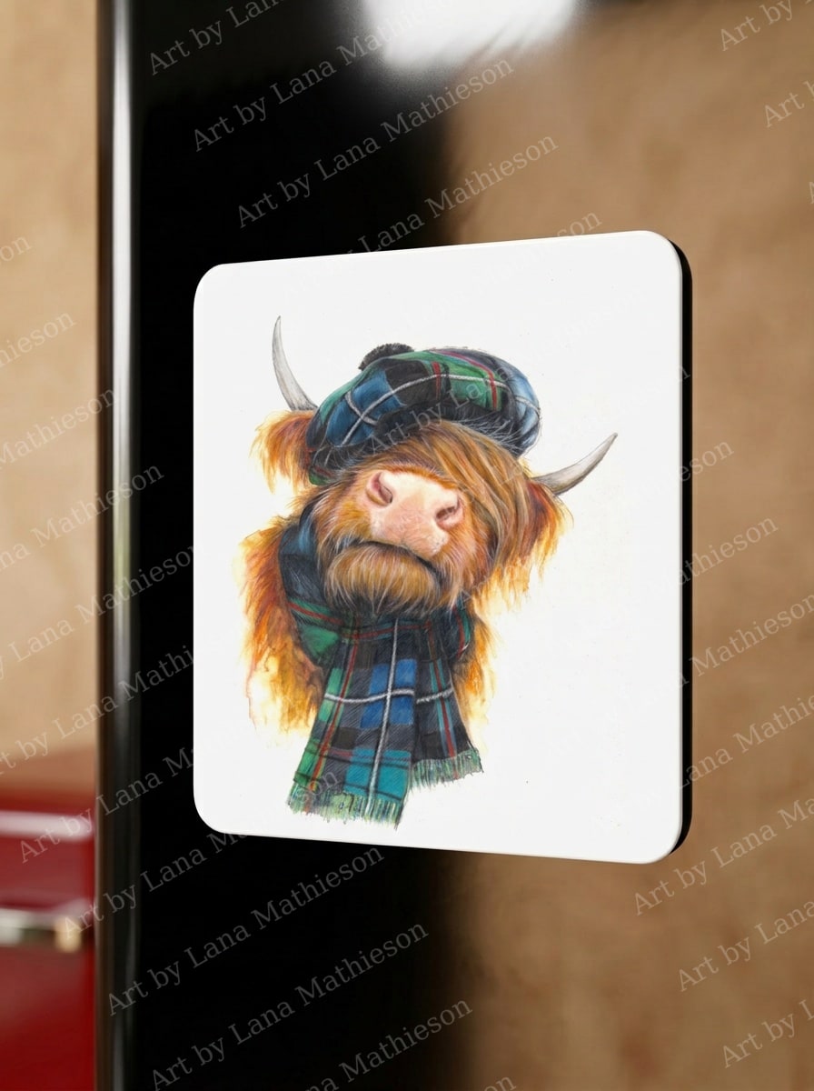 Dornie Macrae design on a fridge magnet.