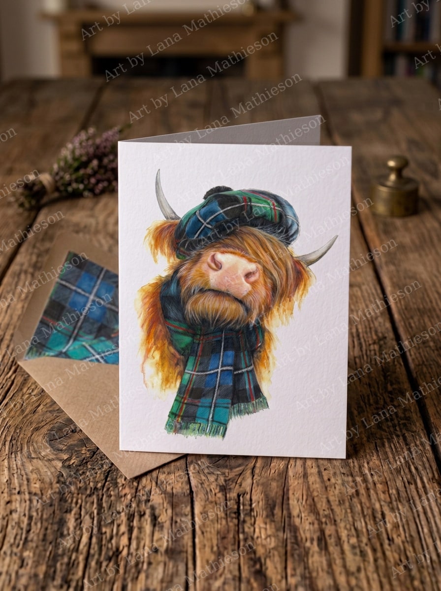 Dornie Macrae design on an A6 greeting card.