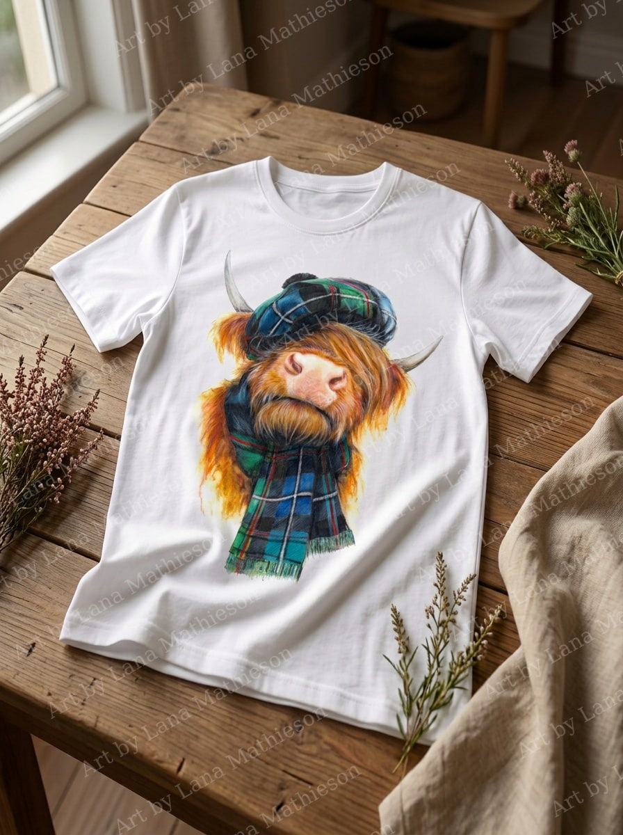 Dornie Macrae design on a T-shirt.