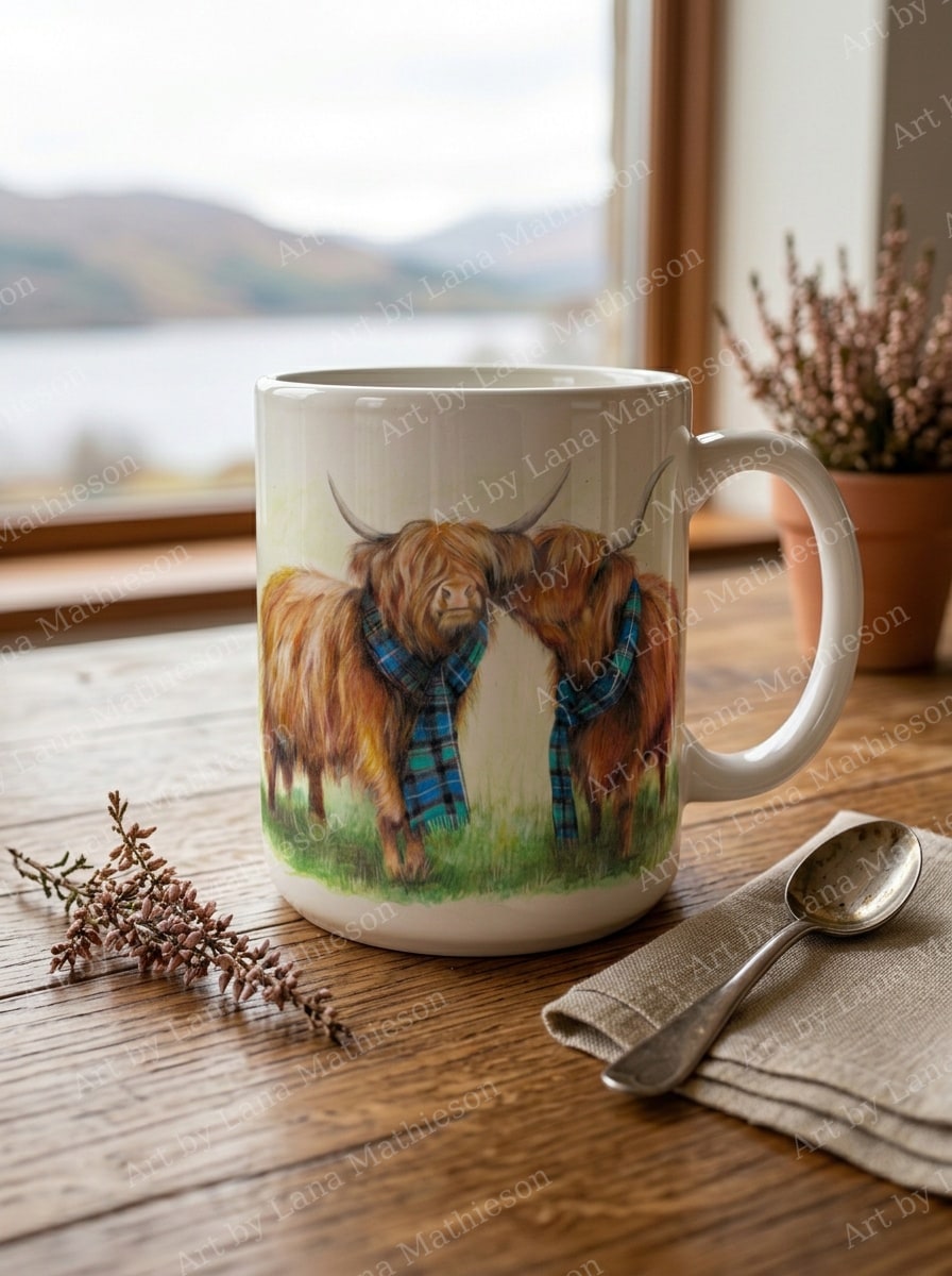 Downtown Duirinish design on a ceramic mug.