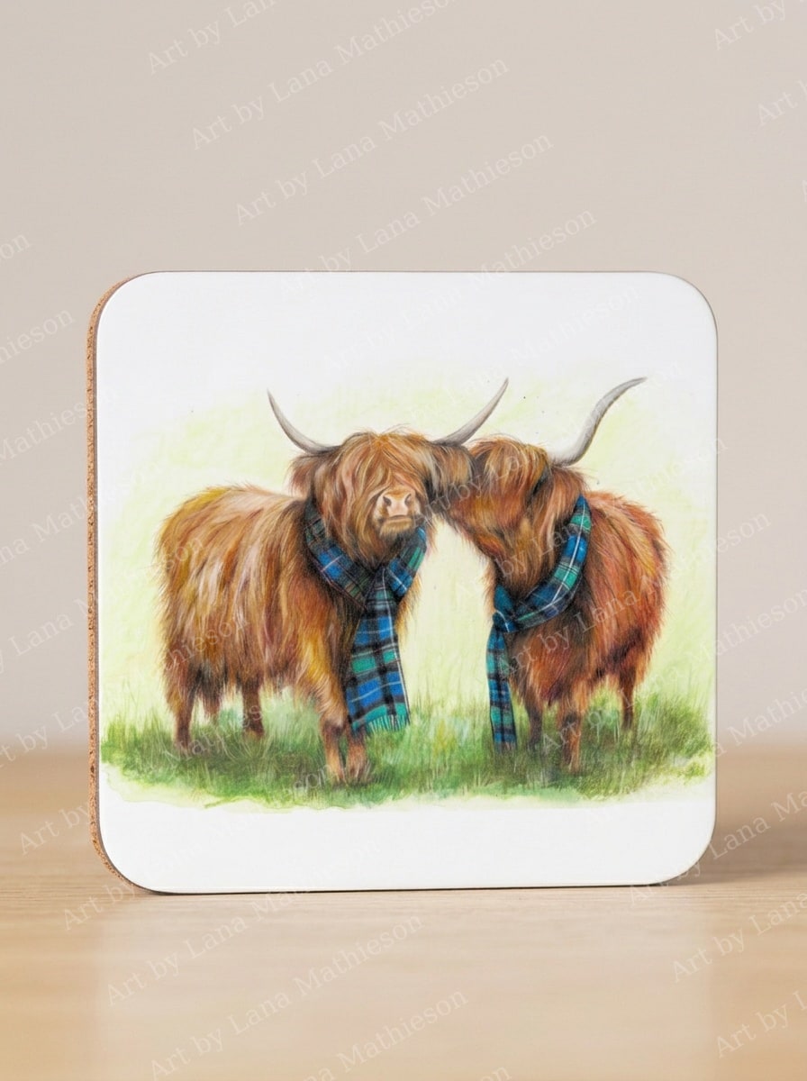 Downtown Duirinish design on coasters.