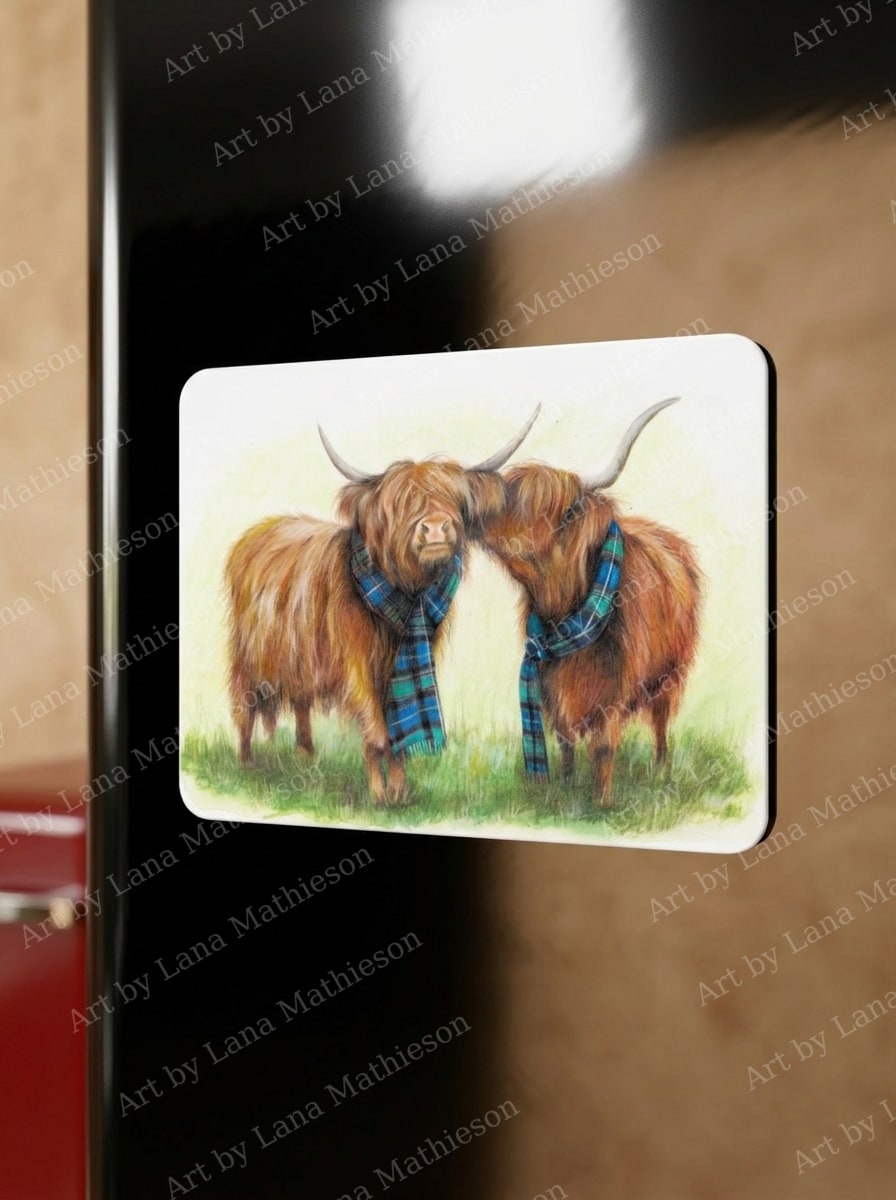 Downtown Duirinish design on a fridge magnet.