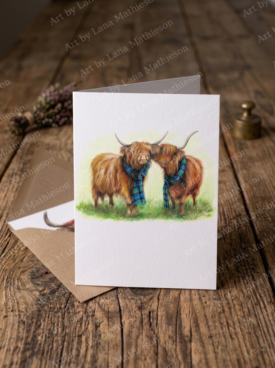 Downtown Duirinish design on an A6 greeting card.