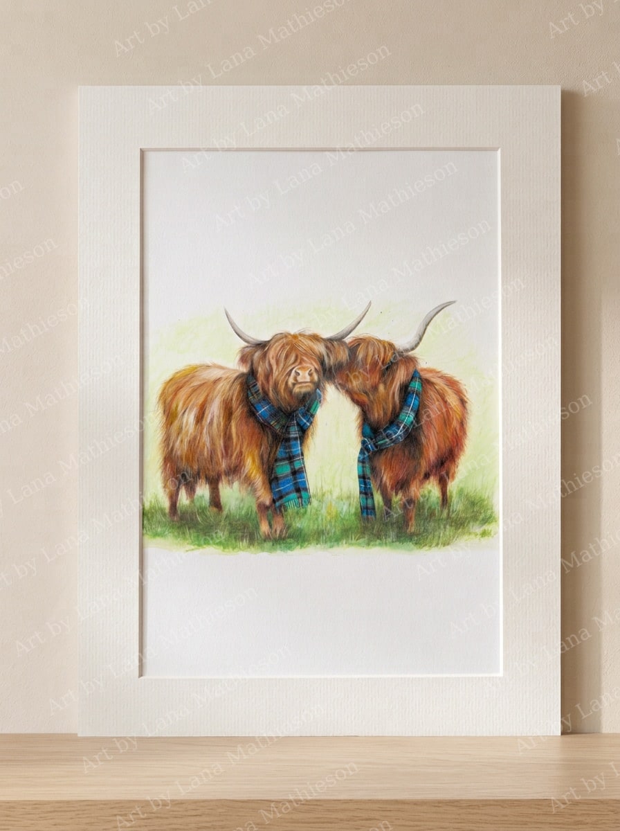 Downtown Duirinish design on a mounted fine art print.