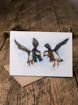 Flutter Away design on an A6 greeting card.
