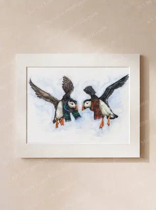 Flutter Away design on a mounted fine art print.