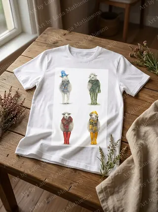 Four Seasons Sheeps design on a T-shirt.