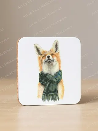 Foxy in Fort William design on coasters.