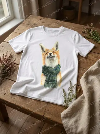 Foxy in Fort William design on a T-shirt.