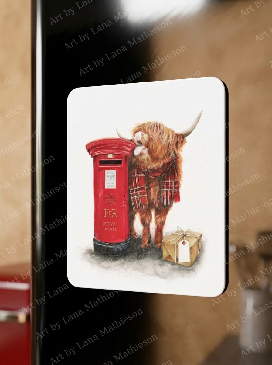 Free Stamp Licks design on a fridge magnet.