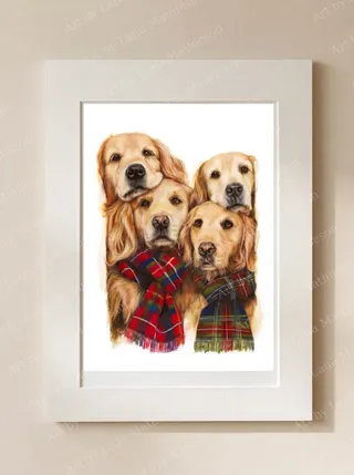 Goldies of the Glen design on a mounted fine art print.
