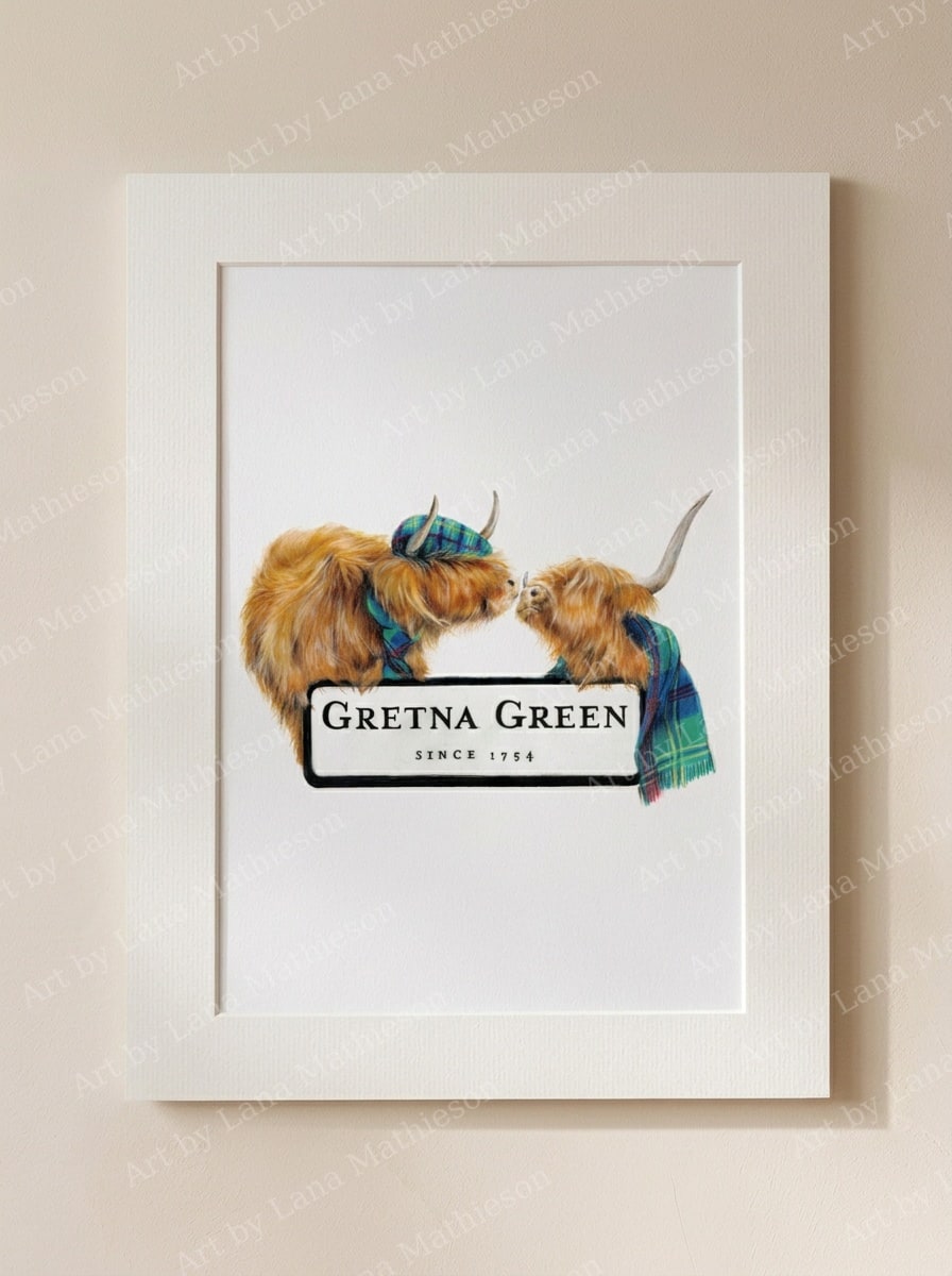 Gretna Romance design on a mounted fine art print.