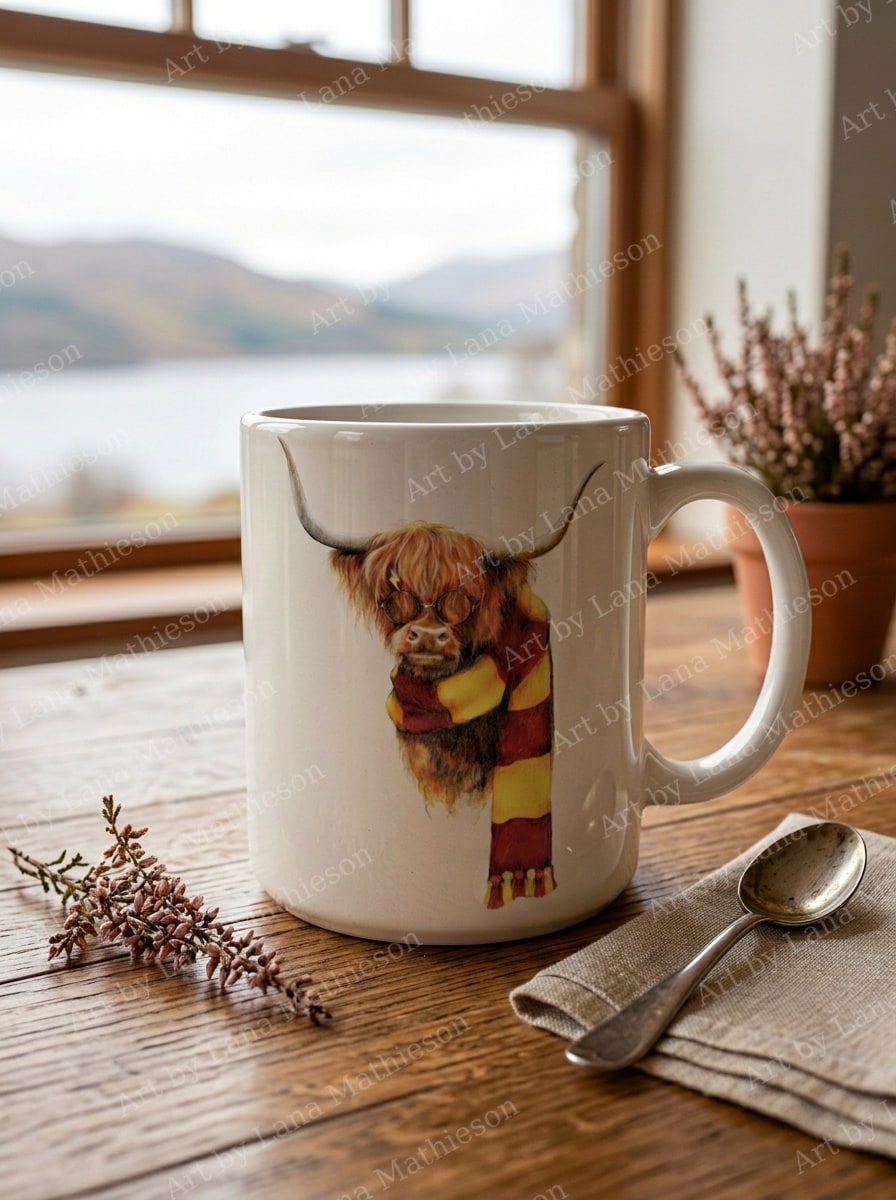 Hairy Potter design on a ceramic mug.