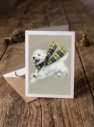 Happy design on an A6 greeting card.