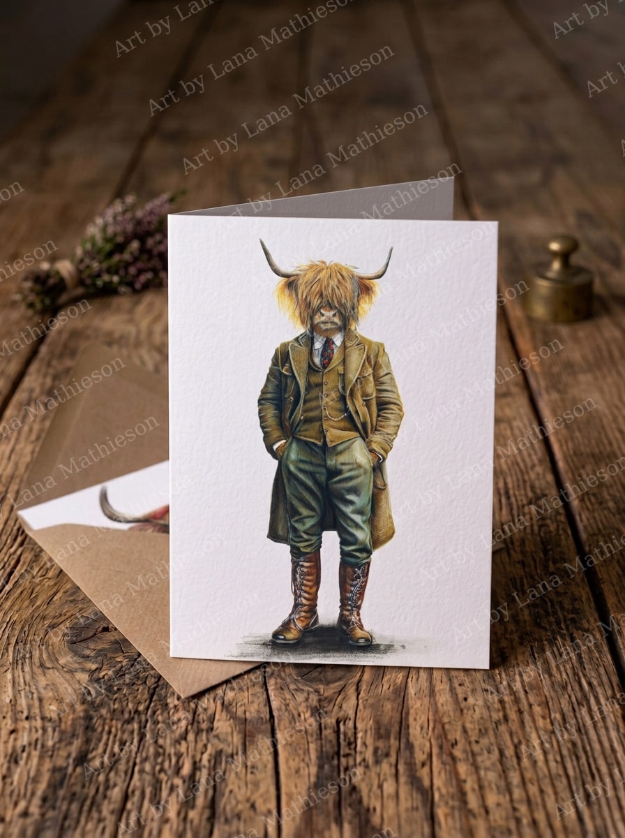 Happy Hour at The Torridon design on an A6 greeting card.