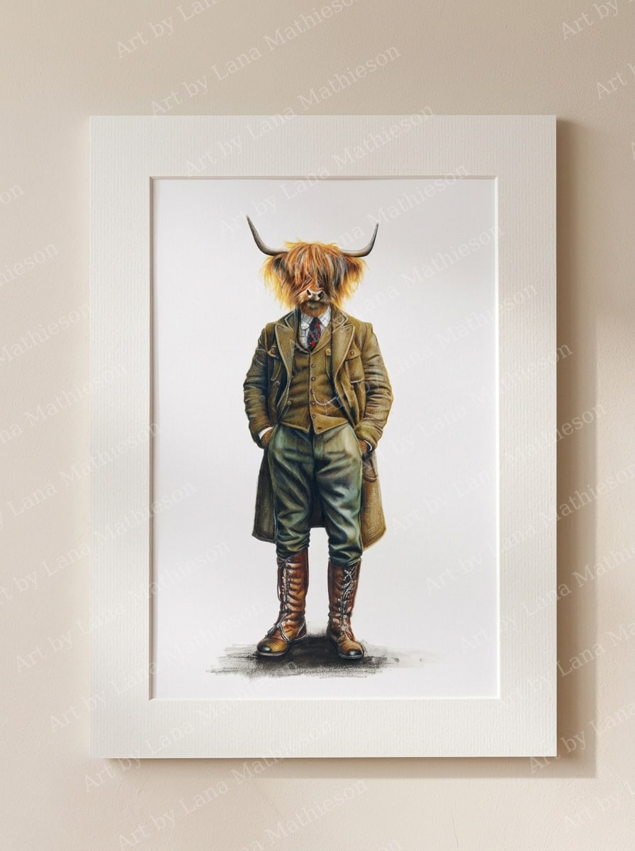 Happy Hour at The Torridon design on a mounted fine art print.