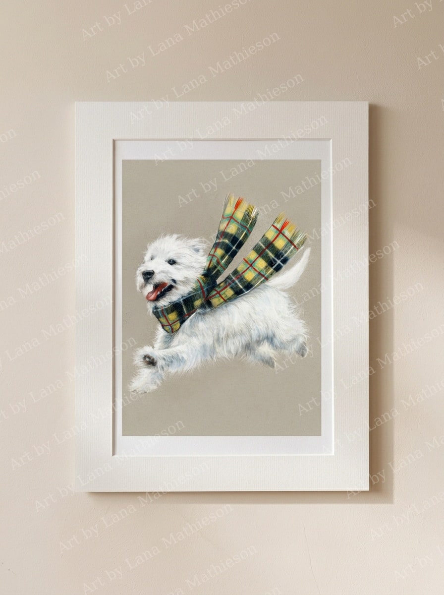 Happy design on a mounted fine art print.
