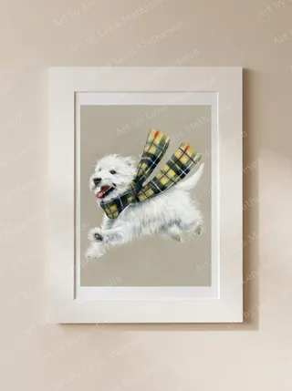 Happy design on a mounted fine art print.