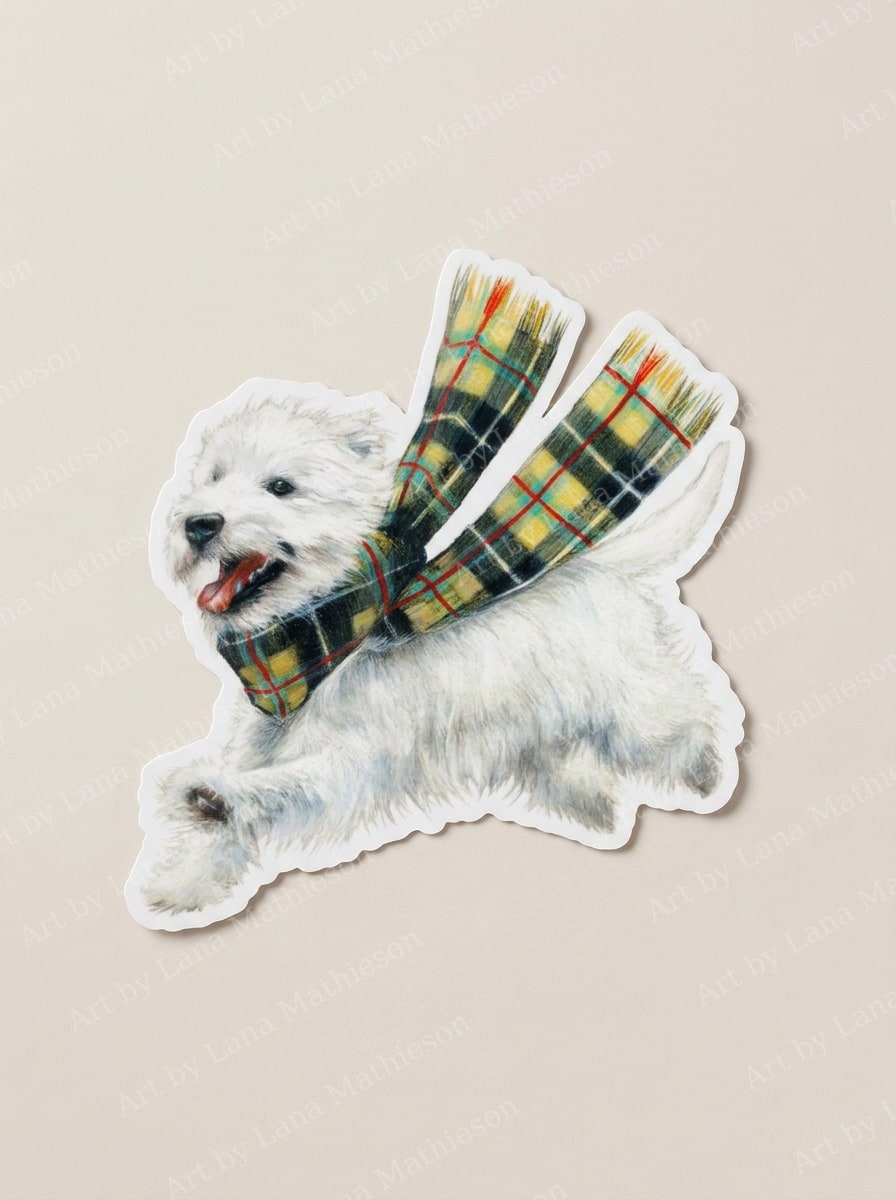 Happy design on a waterproof outdoor sticker.