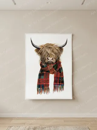 Highland Hipster design on an A1 scenic poster.