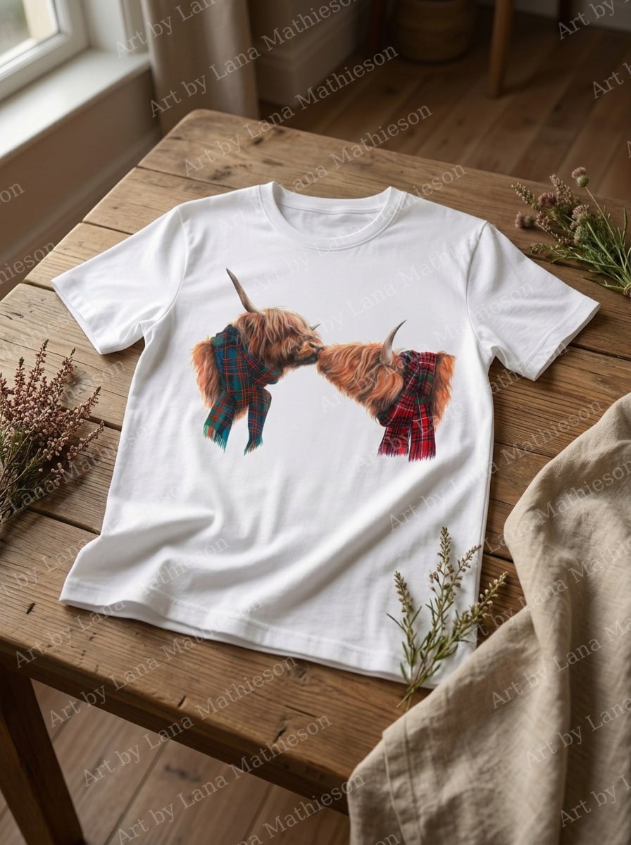 Highland Love design on a T-shirt.