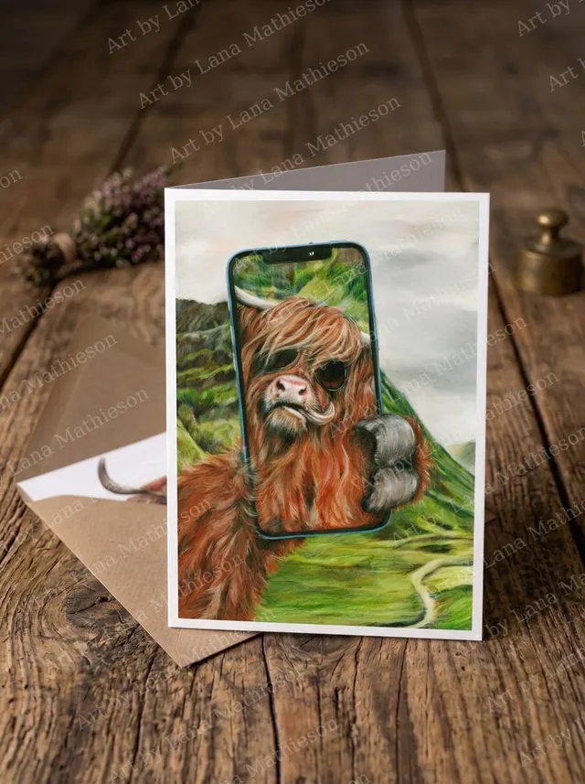 highland-selfie-greeting-card-a6