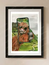 highland-selfie-mounted-fine-art-print