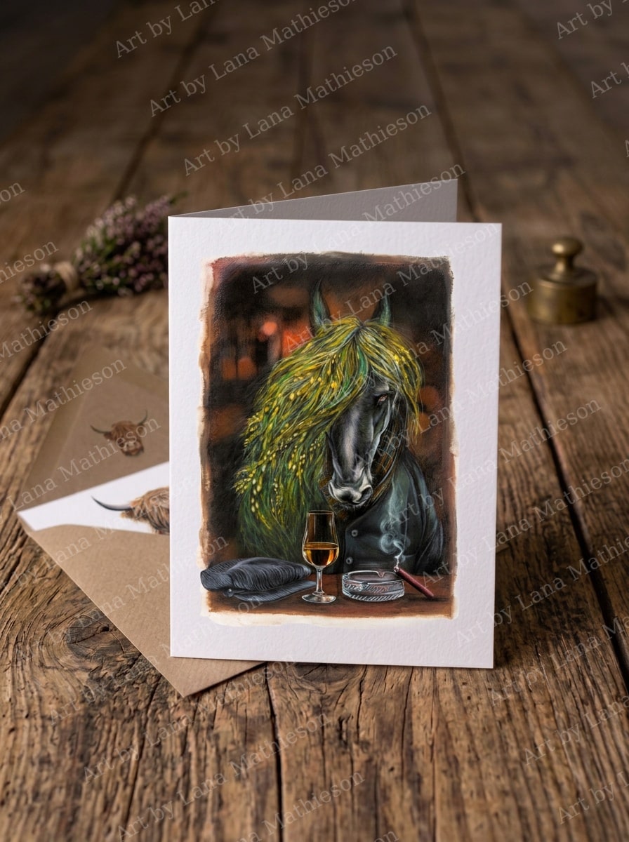 Kelpie design on an A6 greeting card.