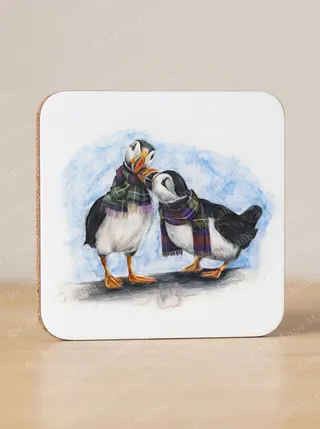 Love on Skye design on coasters.