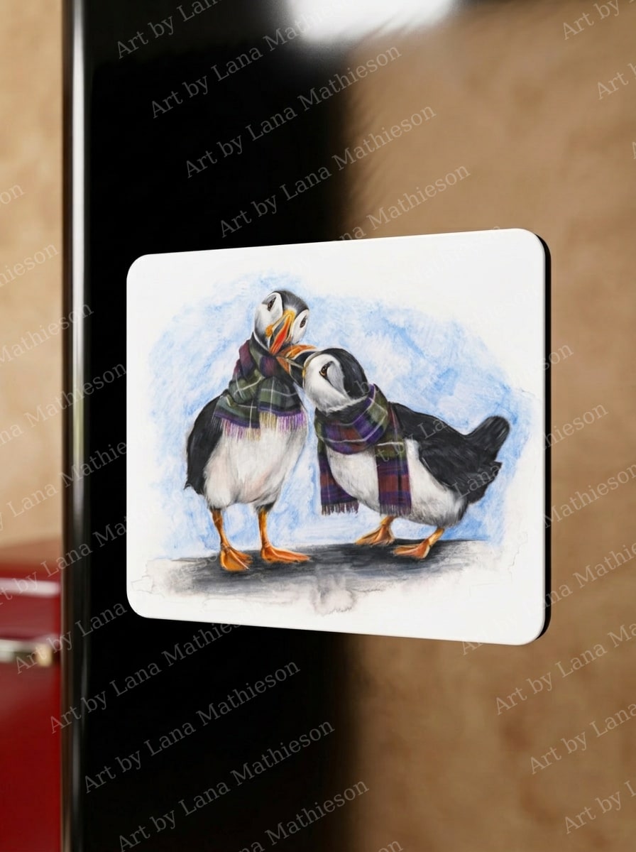 Love on Skye design on a fridge magnet.