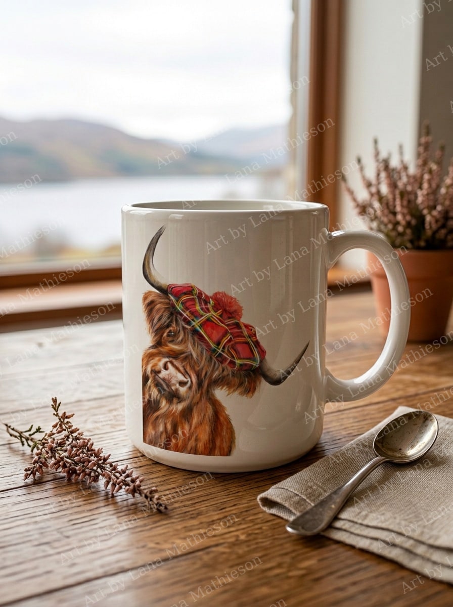 Made in Scotland design on a ceramic mug.