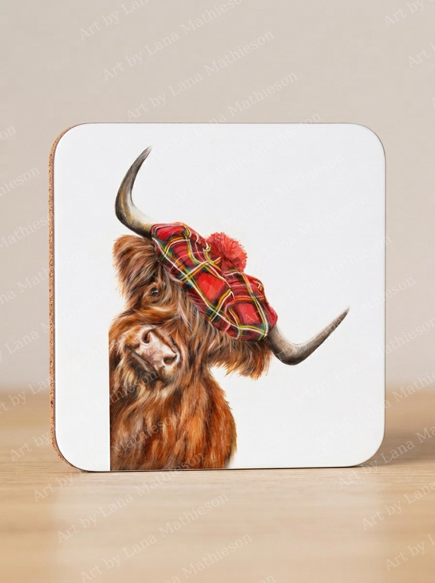 Made in Scotland design on coasters.