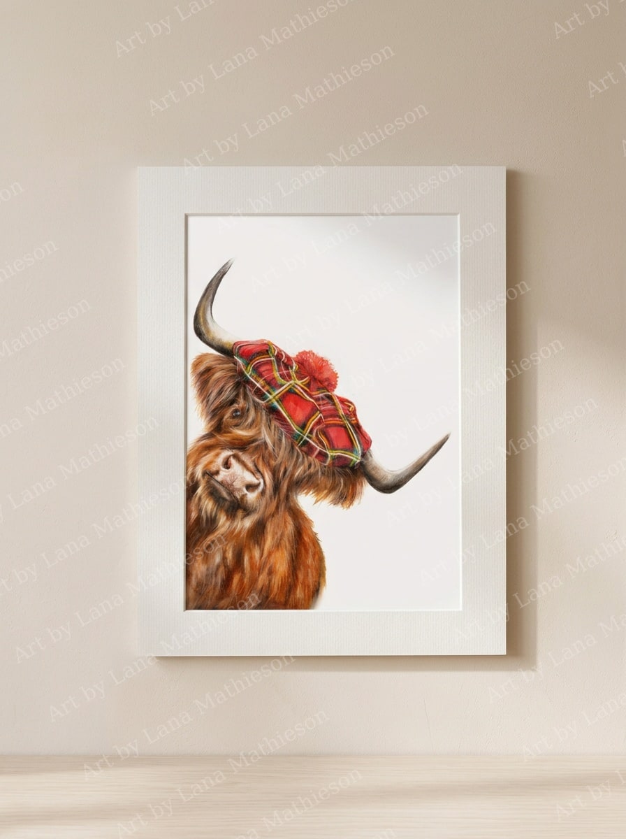 Made in Scotland design on a mounted fine art print.