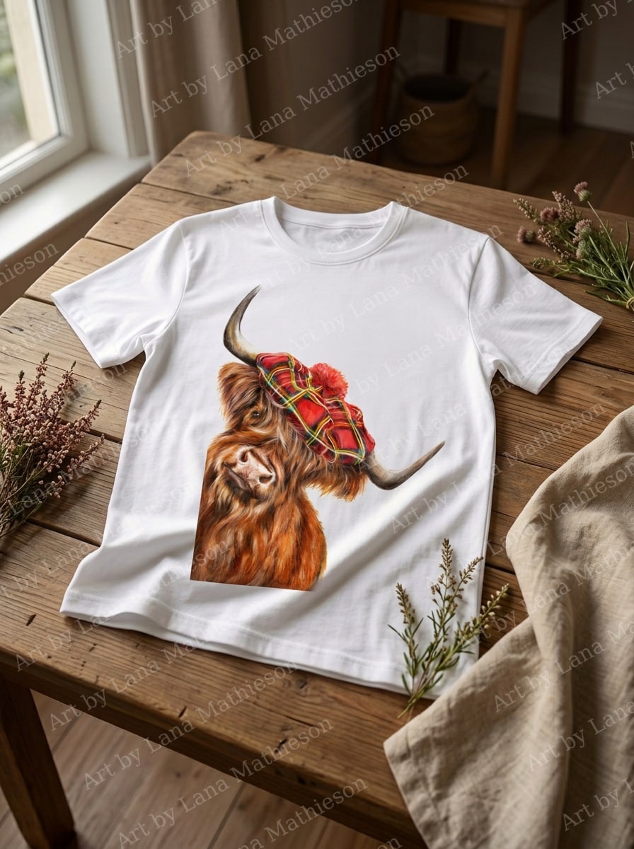 Made in Scotland design on a T-shirt.