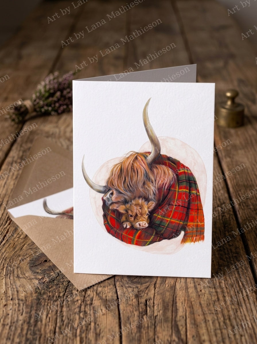 Mother's Love design on an A6 greeting card.
